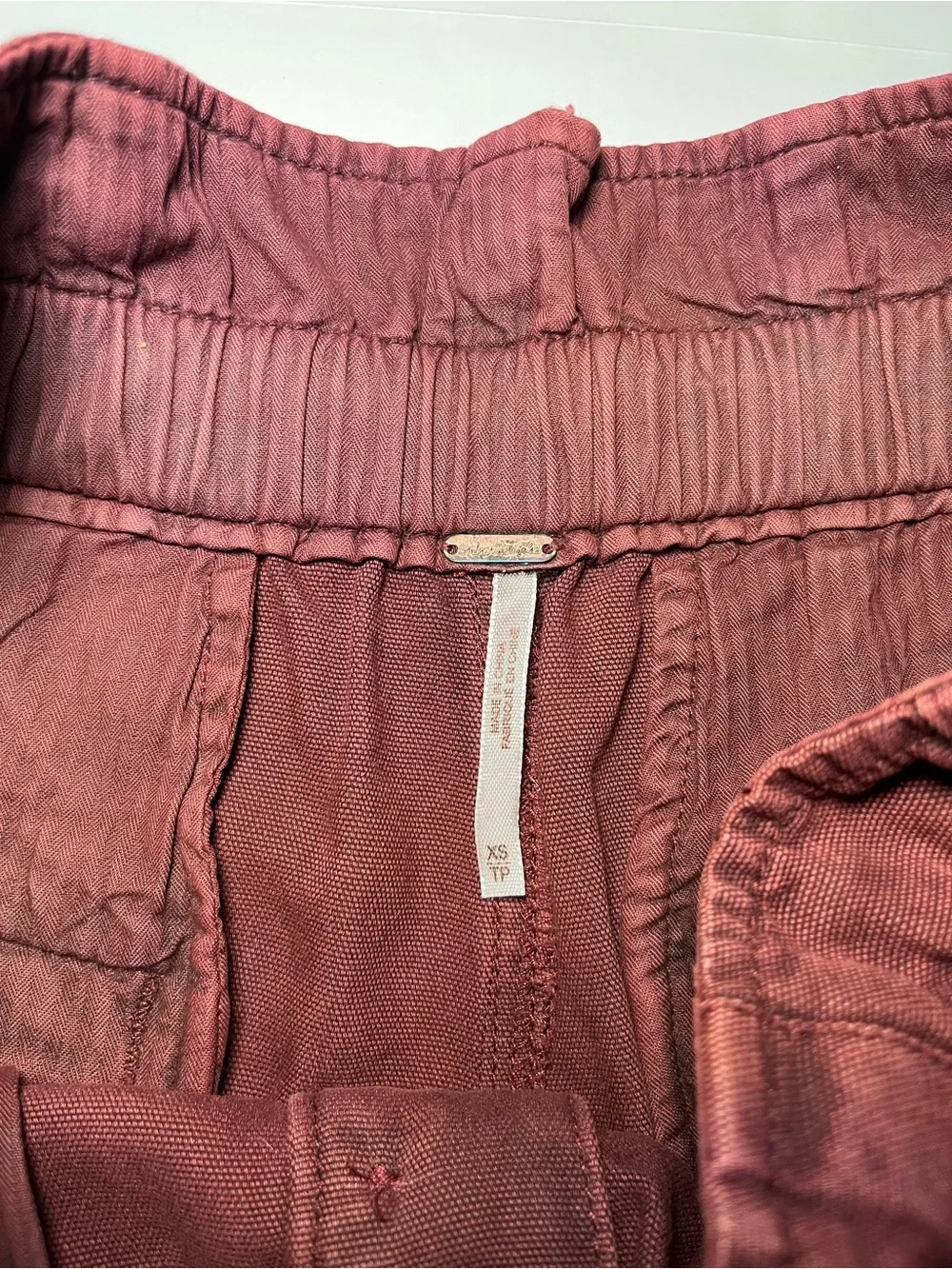 Free People Margate Pleated Paper Bag Trouser Pant Sz XS~ Boho Chic~Desert Vibe